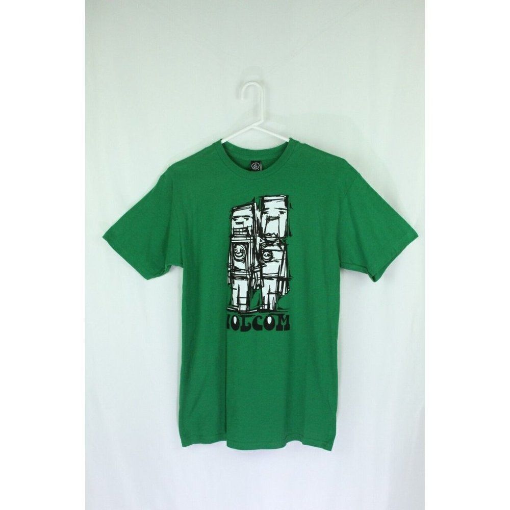 Volcom Graphic Tee T-Shirt PALS Green Womens Medium Unisex Cotton New